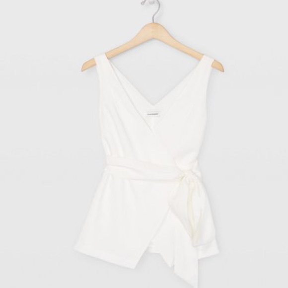 Club Monaco Cross Over Tie Top - Picture 2 of 6